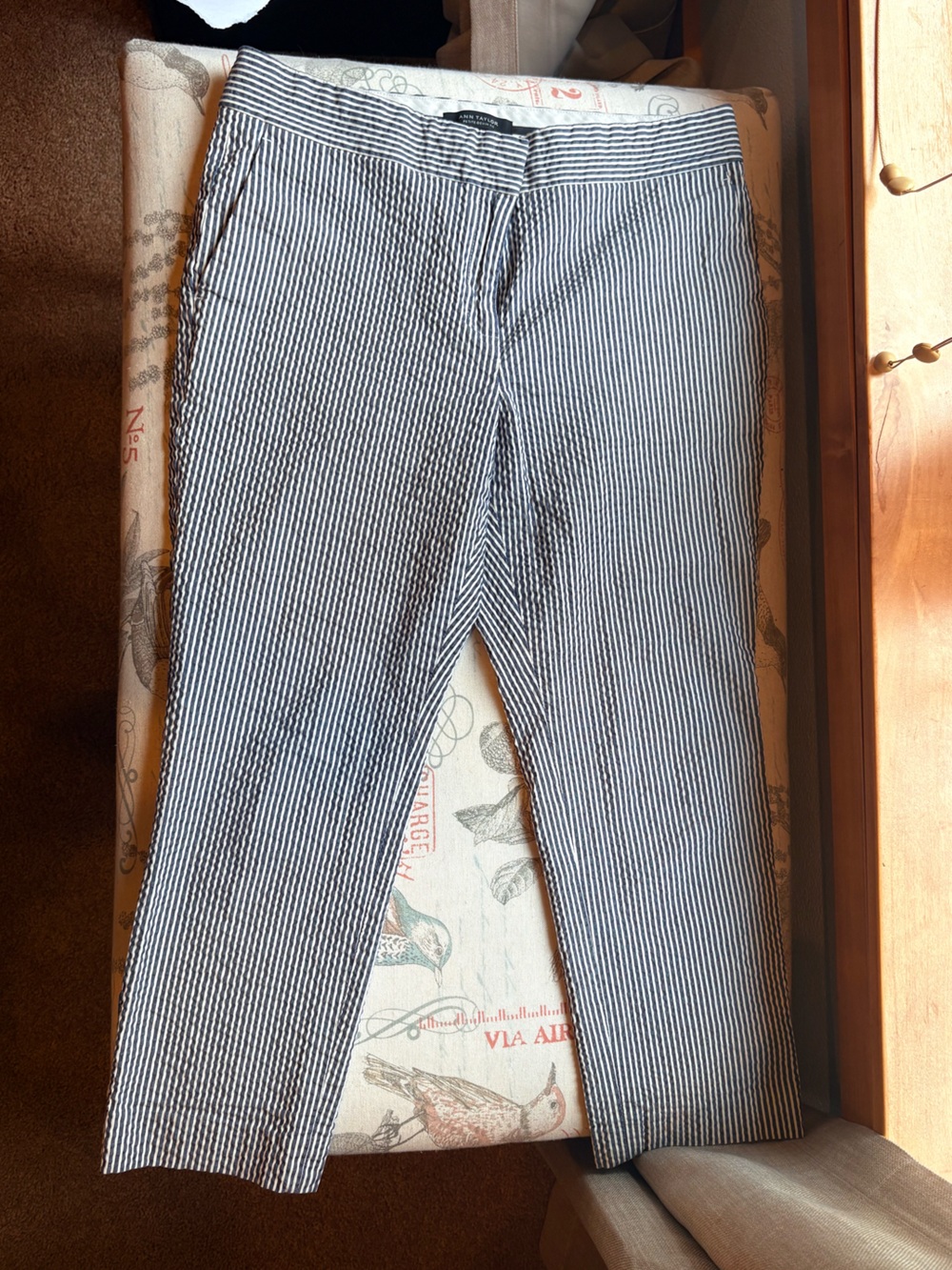 Navy Striped Pants